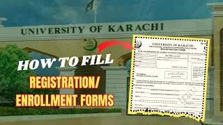 HOW TO FILL REGISTRATION  ENROLLMENT FORM OF KARACHI UNIVERSITY FOR BACHELORS STUDENTS ADA ADS ADC [upl. by Carder]