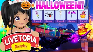 SPENDING SPREE ALL NEW HALLOWEEN ITEMS in LIVETOPIA Roleplay roblox WEEK 1 UPDATE [upl. by Anitnahs]