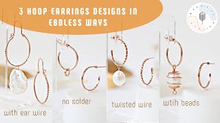 Hoop Earrings in Endless Ways  DIY earrings with twisted copper wire and beads  Easy Intermediate [upl. by Egres]