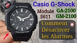 Comment Désactiver Les Alarmes  ⏰️ Casio GShock GA2100 GM2100 5611 Paramètres ALM [upl. by Irrej883]