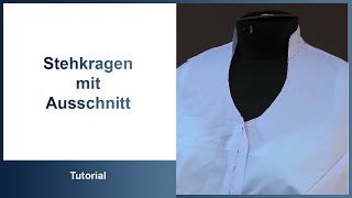 Angeschnittener Stehkragen mit Ausschnitt selber nähen Tutorial Archiv [upl. by Ydor]