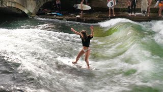 Surfers shred the most ICONIC River Wave in the world Eisbach is GOING OFF [upl. by Annaehs203]