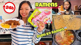 I Only Ate RAMEN For 24 HOURS😍🍜Food Challenge [upl. by Wallack]