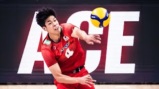 7 Aces by Kento Miyaura against Italy in the VNL 2023 final [upl. by Selokcin]