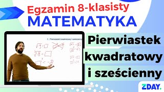 Pierwiastek kwadratowy i sześcienny  Egzamin 8klasisty matematyka [upl. by Rydder]