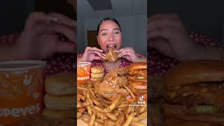 Popeyes asmr mukbang asmr mukbang shorts viralvideo [upl. by Ennairod]