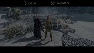 Skyrim SE Battles  Madwoman amp Thorek vs 12 Bandit Marauders 12 [upl. by Neitsirhc311]