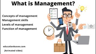 What is management Concept of Management Levels of management animated video [upl. by Attiuqehs]