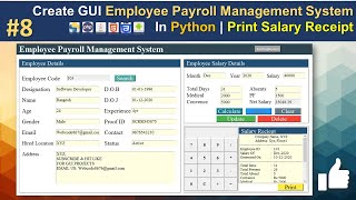 How to Create Employee Payroll Management System with Database in Python  Print Salary  Part8 [upl. by Archibaldo447]