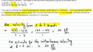 Estimate the instantaneous velocity from a table of values [upl. by Eelirol67]