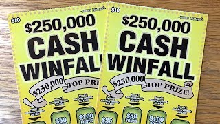 2X 10 250000 Cash Winfall ✦ TEXAS LOTTERY SCRATCH OFF TICKETS [upl. by Raman869]