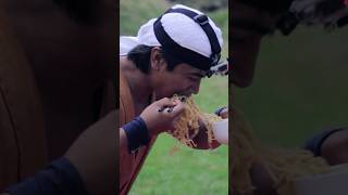 Goku Eating Noodles Live Action DBZ BTS dragonballz goku [upl. by Llekim]