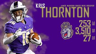 Kris Thornton  James Madison Dukes WR  Career Highlights [upl. by Ahcurb288]