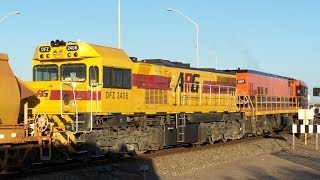 HEAVY NARROW GAUGE TRAINS AROUND GERALDTON W A Oct 2013 [upl. by Annhoj]