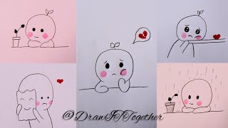 How to draw Cute Stickers❤️Very easy drawing step by step ¦ How to draw ¦ Easy drawing Stickers 😍 [upl. by Mira]