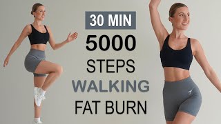 5000 STEPS IN 30 Min  Walking FAT BURN Workout to the BEAT Super Fun No Repeat No Jumping [upl. by Greyson]