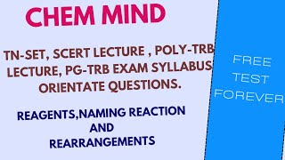 REAGENTSNAMING REACTION AND REARRANGEMENT TNSET SCERT  POLYTRB PGTRB EXAM QUESTIONS [upl. by Carrelli231]