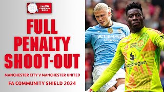 FULL PENALTY SHOOTOUT  Manchester City v Manchester United  FA Community Shield 2024 [upl. by Worl]