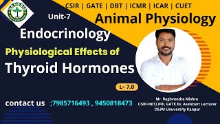 Physiological Effects of Thyroid Hormones  T3 amp T4  Animal Physiology  Unit7 genesisinstitute [upl. by Handal]