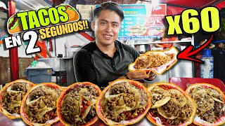 El RETO de 60 Tacos que NADIE HA LOGRADO 🌮  La Taquería quotMÁS RÁPIDAquot del Mundo⏱️🤯 [upl. by Dowd]