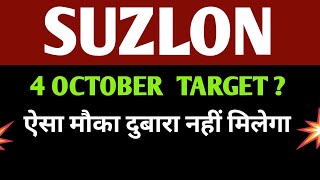 Suzlon Energy Share 🔴 Latest News Today  Suzlon Share Price amp Target 4 Oct 2024 [upl. by Ettennod]