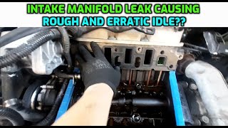 INTAKE MANIFOLD GASKET LEAK CAUSING ROUGH OR LOW IDLE [upl. by Olra]