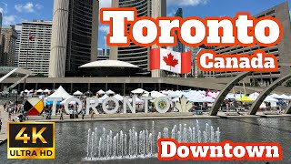 Toronto Canada 🇨🇦  Downtown Summer  4K Walking Tour [upl. by Eseilenna623]