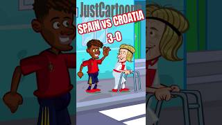 Spain vs Croatia 30 football animation euro2024 spain croatia modric yamal justcartoons [upl. by Yenalem599]