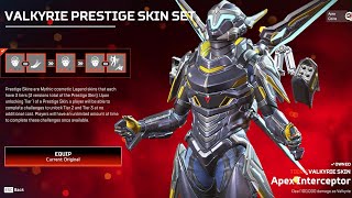 NEW VALKYRIE PRESTIGE SKIN Set Skin Finisher  Mythic Divetrail  Apex Legends [upl. by Sofie]