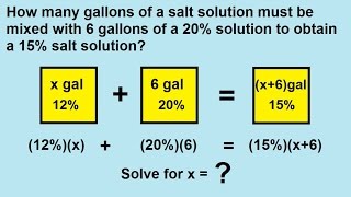 Algebra  Word Problems  Mixture Problems 2 of 5 [upl. by Ja]