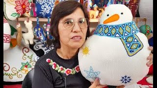 Cojines Navideños con Bordado Ayacuchano 2023 Diseño de Muñeco de Nieve [upl. by Knoll]