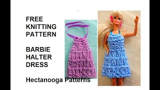 KNIT BARBIE DOLL DRESS FREE EASY KNITTING PATTERN [upl. by Toblat66]