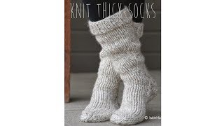 KNITTING TUTORIAL  FAST amp EASY THICK SOCKS [upl. by Keram]