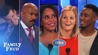 ALLTIME GREATEST MOMENTS in Family Feud history  Part 5  More FUNNIEST Answers [upl. by Olgnaed]