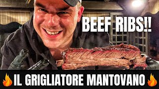 Come fare le Costine di Manzo BEEF RIBS nell’offset Smoker da 100€ SBRODOLANO 💦🔥 [upl. by Jarrow502]