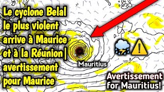 Le cyclone Belal le plus violent arrive à Maurice et à la Réunionavertissement pour Maurice [upl. by Einatirb197]