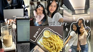 PRODUCTIVE uni vlog📁 cafe study busy uni life campus life hangouts group project etc [upl. by Tildy]