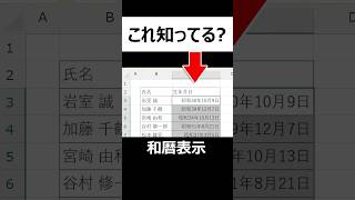 絶対覚えて！【Excel】西暦を和暦表示に変更する方法！生年月日も自由自在に [upl. by Ahsinna]