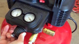 How to Use a Porter Cable Air Compressor and Nail Gun [upl. by Yspyg]