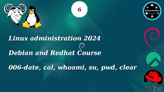 006date cal whoami su pwd clear  Linux Course [upl. by Aicelef948]