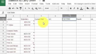 Conducting an ANOVA test with Googlesheets [upl. by Klemens]