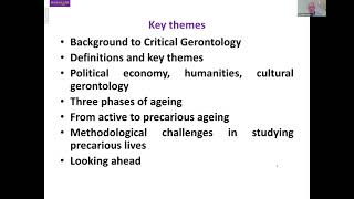 Prof Chris Phillipson on Critical Gerontology Emerging Researchers in Ageing Event October 2023 [upl. by Ute]