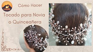 DIY Cómo Hacer Tocado para Novia o Quinceañera Super Fácil [upl. by Dranrev]