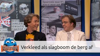 Rogier Smit gaat verkleed als slagboom de berg af [upl. by Eellac]