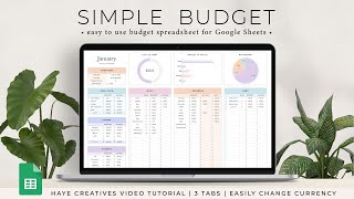 Budget Planner Spreadsheet for Google Sheets [upl. by Philipps]