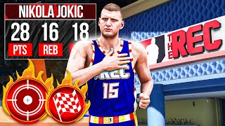 MVP NIKOLA JOKIC BUILD is UNSTOPPABLE in the REC CENTER on NBA 2K24 [upl. by Male741]