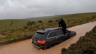 Attempting to drown a Jeep Grand Cherokee on a Salisbury Plain SPTA 4x4 trip  30th December 2023 [upl. by Eenttirb]