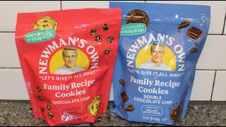 Newman’s Own Family Recipe Cookies Chocolate Chip amp Double Chocolate Chip Review [upl. by Jacki]