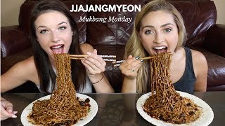 BLACK BEAN NOODLES aka JJAJANGMYEON  Mukbang Monday [upl. by Tenenbaum]