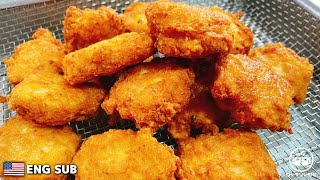 【混ぜて焼くだけ】どこのお店？と必ず聞かれるほど大好評でマックやモスより旨すぎる…と何度も言われた、鶏むねの『やみつきサクサクチキンナゲット』Chicken Nuggets フライドチキン 唐揚げ [upl. by Knowles]